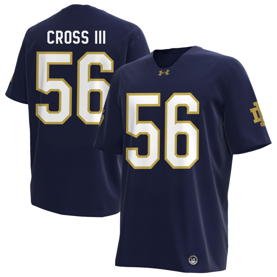 Howard Cross III Notre Dame Jerseys, UND Fighting Irish College Football Apparels Stitched-Navy